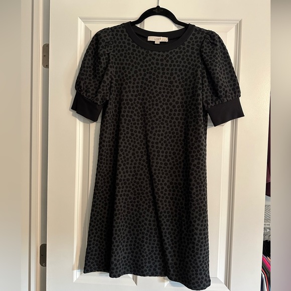 Grey and Black Polka Dot Sweater Dress NWOT - Picture 1 of 4